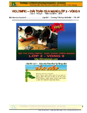 Đề thi violympic môn Toán Lớp 2 - Vòng 9 - Năm học 2013-2014 - Trường Tiểu học Kiền Bái